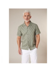 Chemise Coton Vert Motif Géométrique — Deeluxe