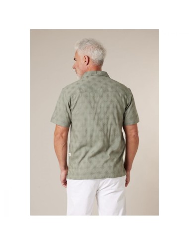 Chemise Coton Vert Motif Géométrique — Deeluxe