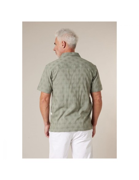 Chemise Coton Vert Motif Géométrique — Deeluxe