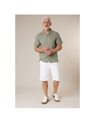 Chemise Coton Vert Motif Géométrique — Deeluxe