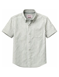 Chemise Rayée Vert Blanc NBX MC 24410-40 | 100% Coton