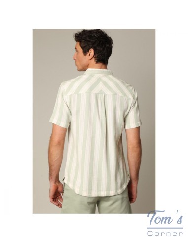 Chemise Rayée Coton Vert et Blanc — Deeluxe