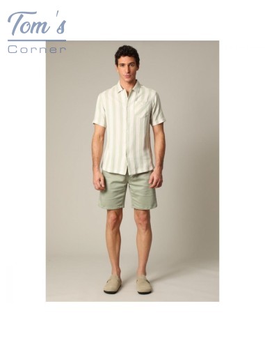 Chemise Rayée Coton Vert et Blanc — Deeluxe