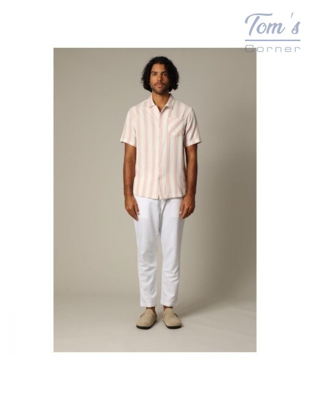 Chemise Rayée Col Camp Coton — Deeluxe