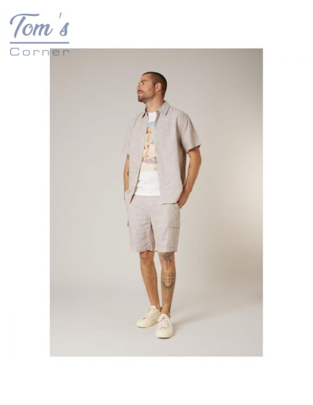 Chemise Lin Viscose Beige Homme — Deeluxe