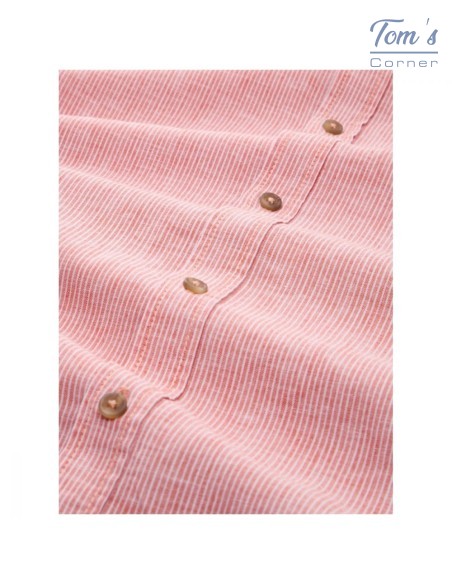 Chemise Lin-Coton Rayée Rose — TOM TAILOR
