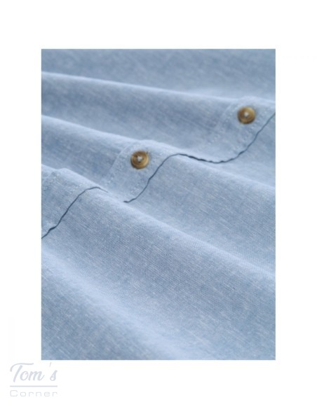 Chemise Lin Coton Bleu Chiné — TOM TAILOR